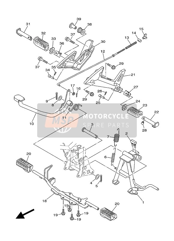 5D6F74110000, Fussraste 1, Yamaha, 0